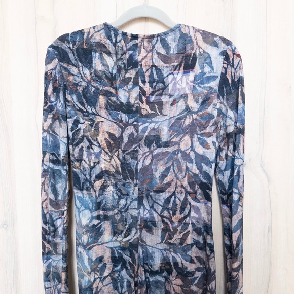 Peruvian Connection Womens Shadow Vine Dress Size S Long Sleeve Ruched Midi - Picture 8 of 10